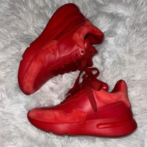 Alexander McQueen Red Leather Oversized Sneakers ❤️